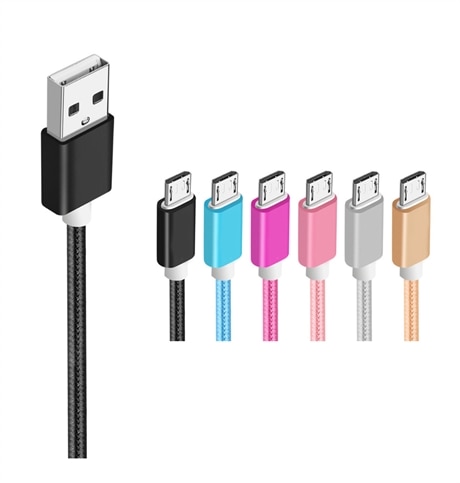 1,5 meter Micro USB-kabel Nylon